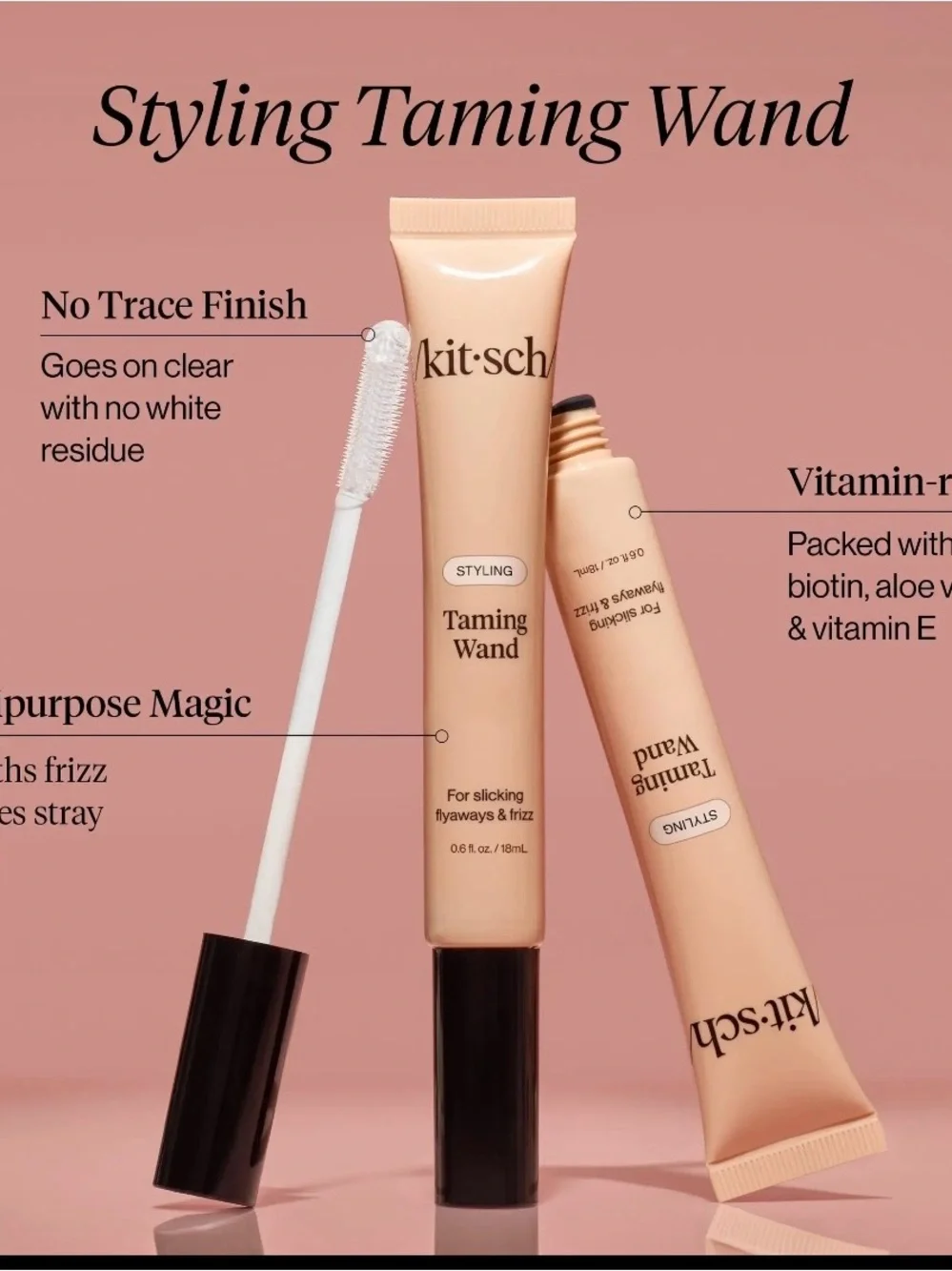 Kitsch Taming Wand Styling Gel — Peach & Black